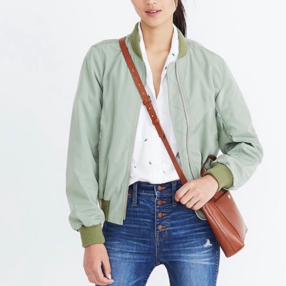 Madewell Zip Side Bomber Jacket Size Medium